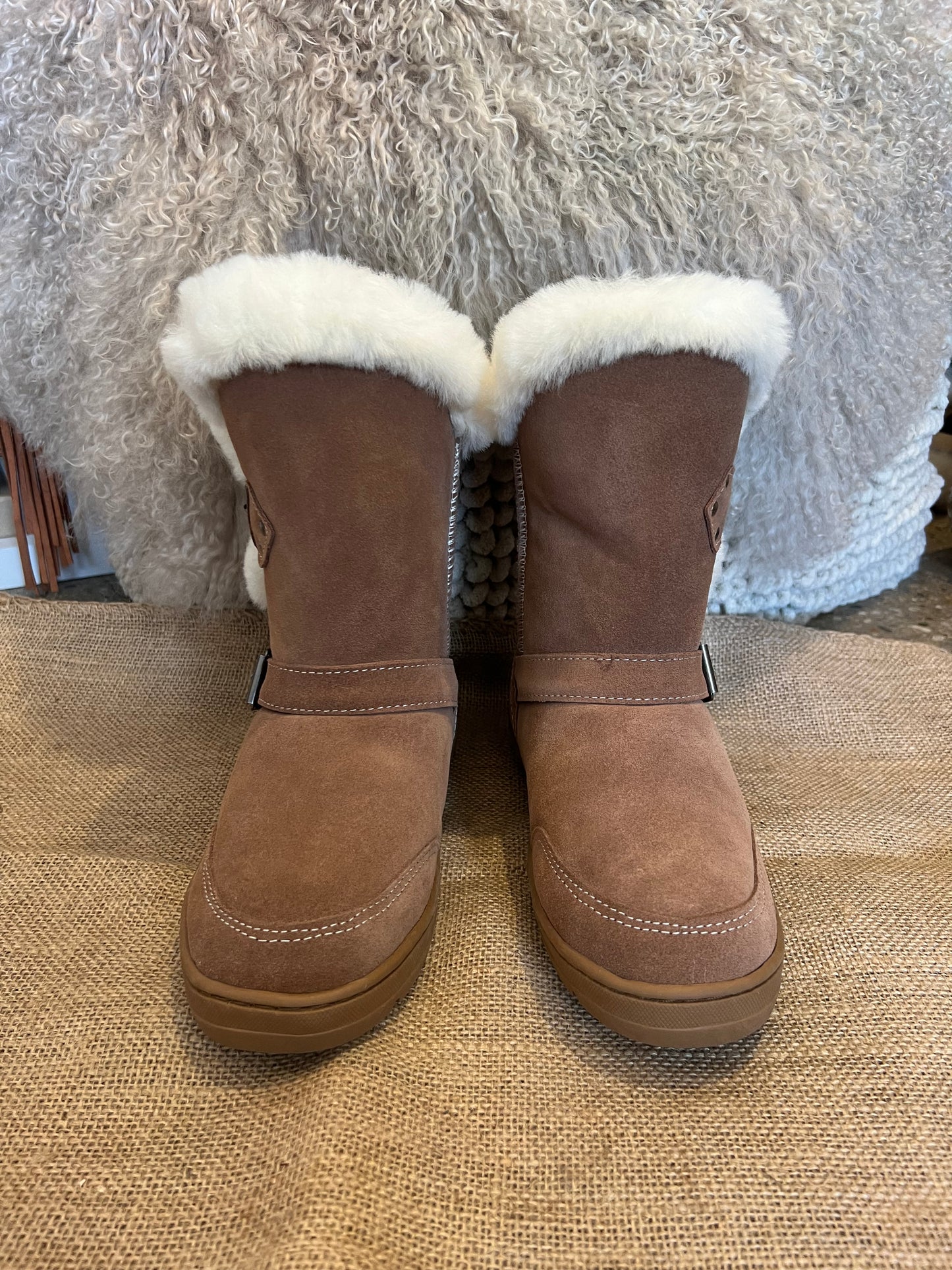 Buckle Ugg Boot Tan