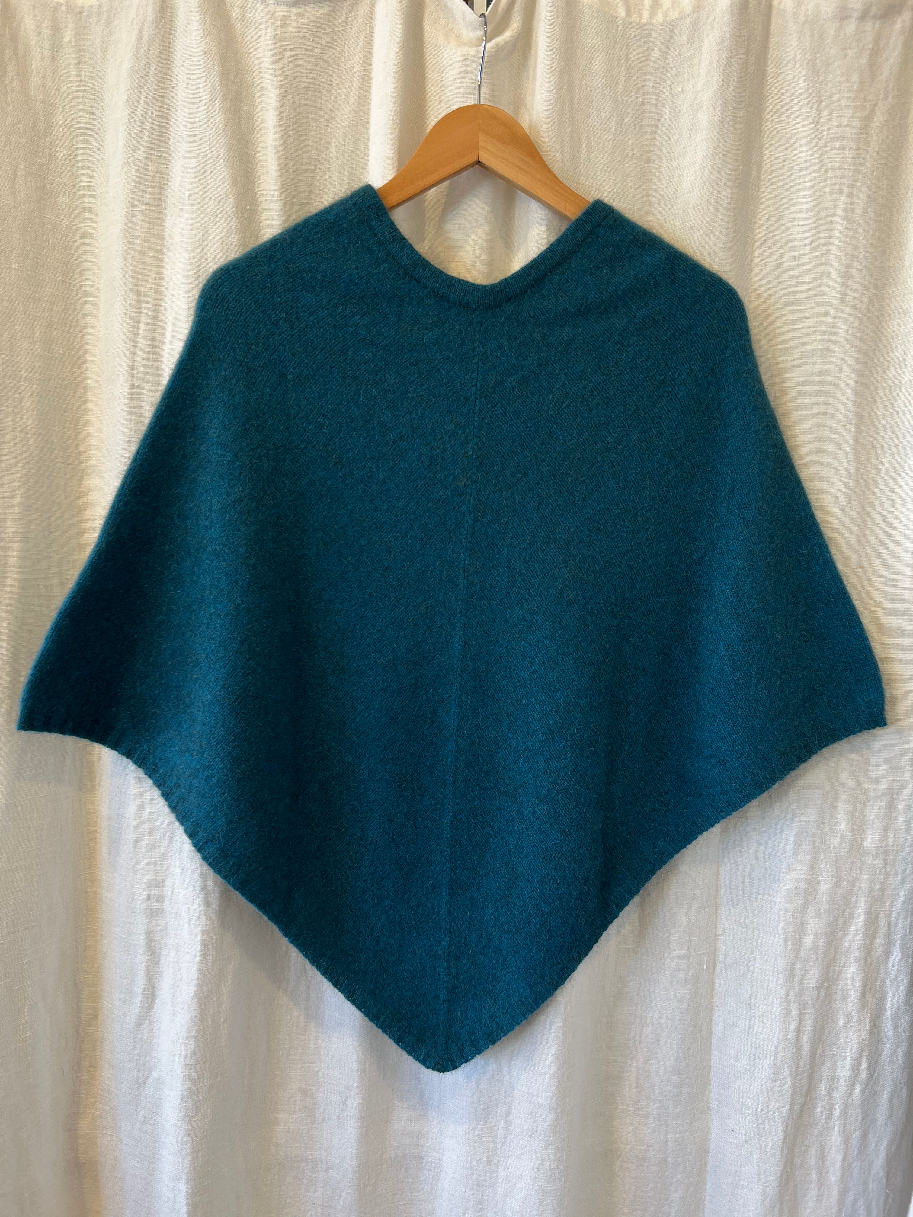 Possum/Merino Poncho - Berry