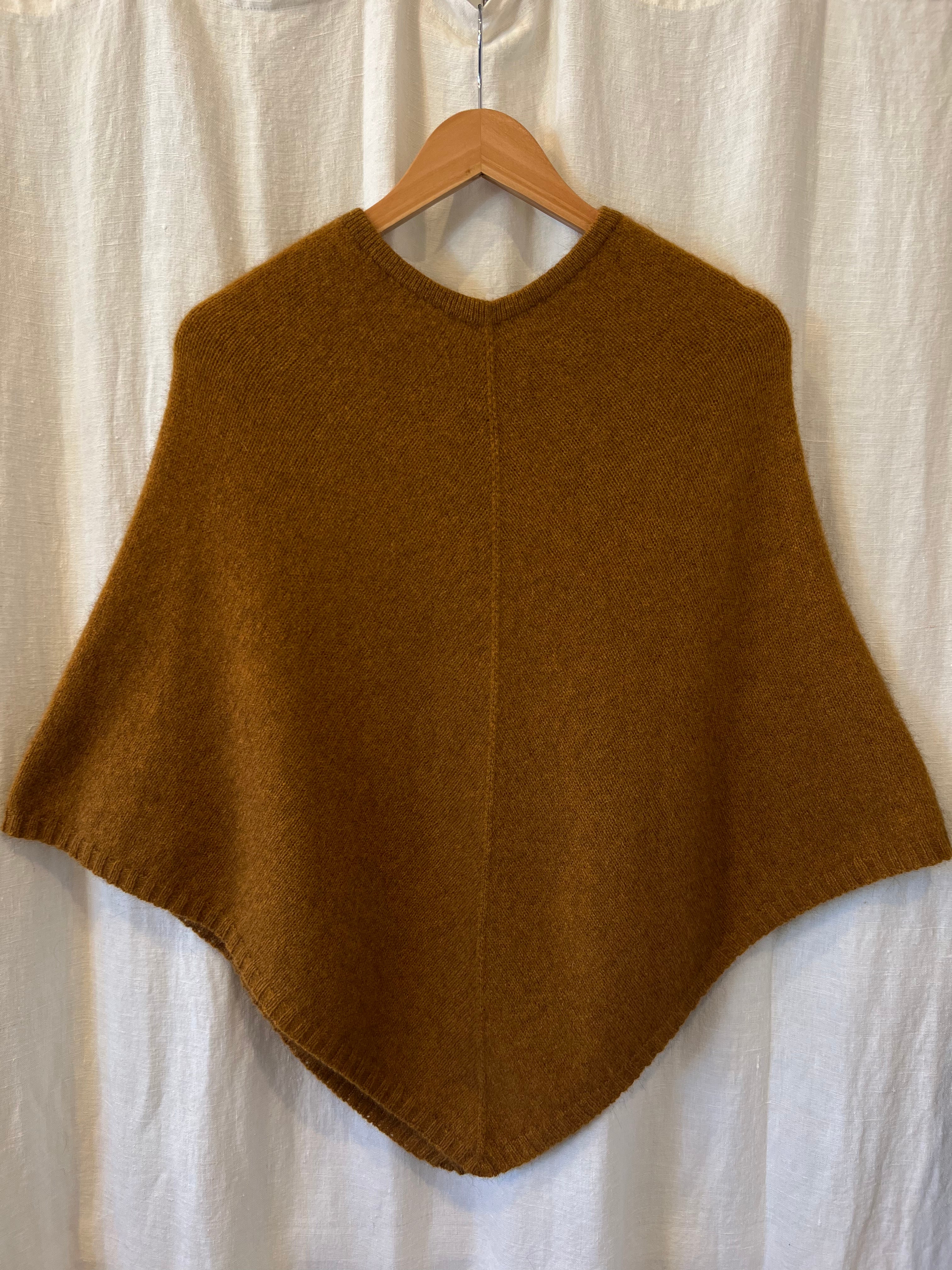 Possum/Merino Poncho - Berry