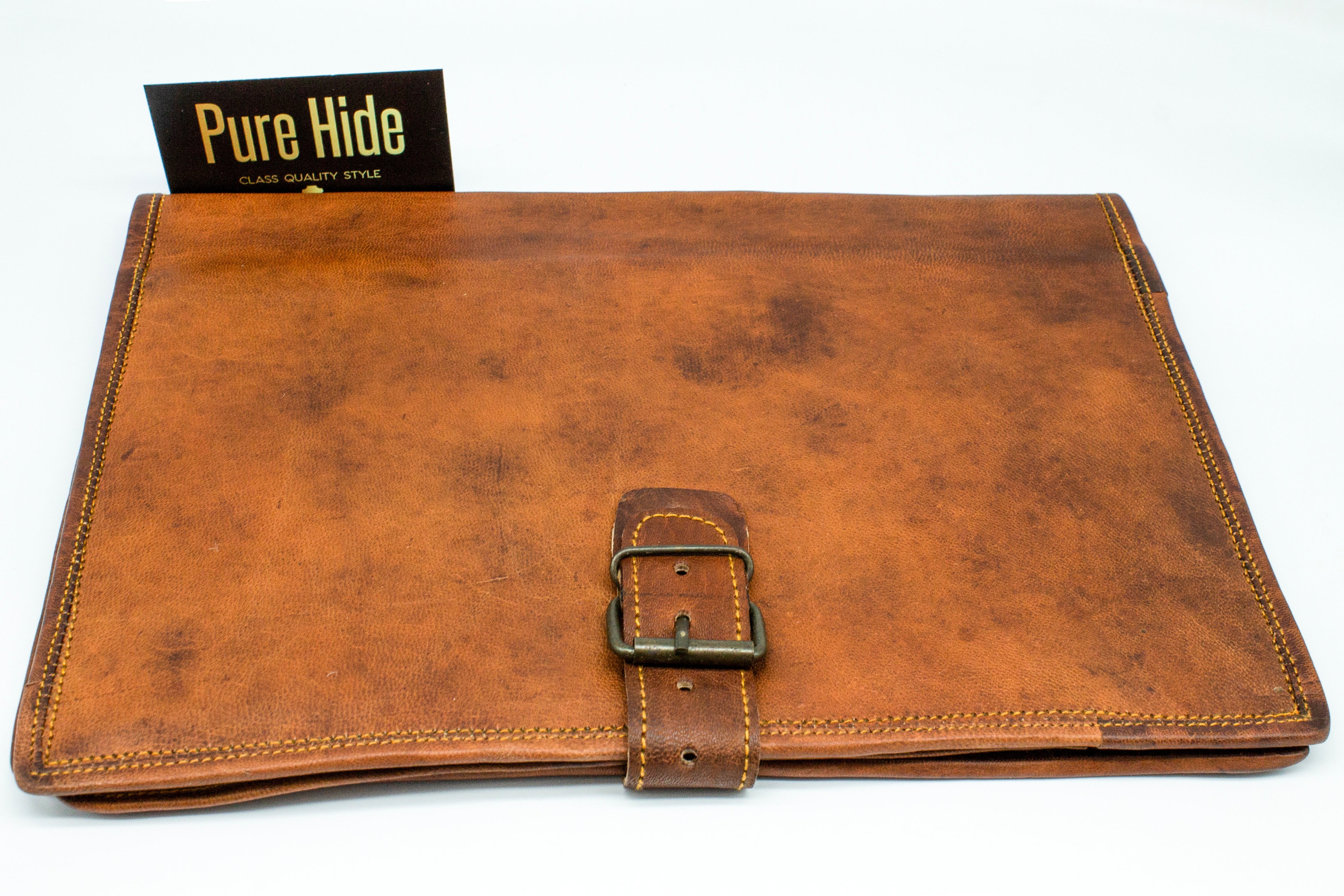 Goat Leather Book Cover With Buckle - A4