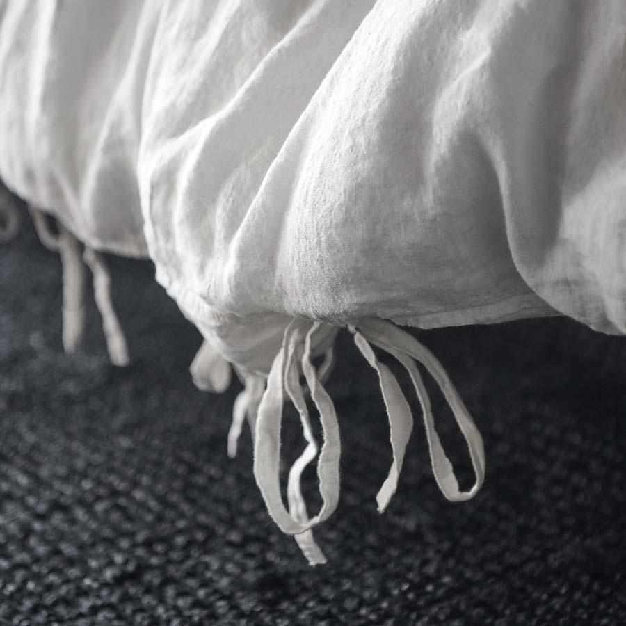 French Linen Quilt Cover - White