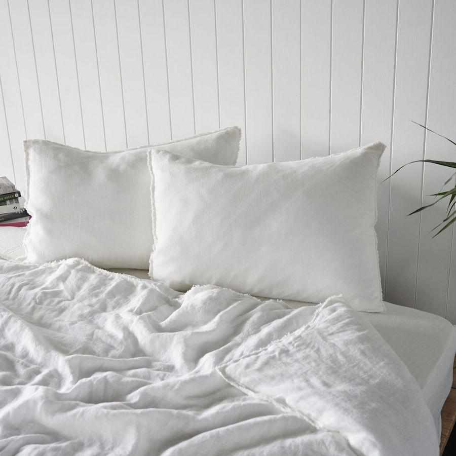 French Linen Quilt Cover - White
