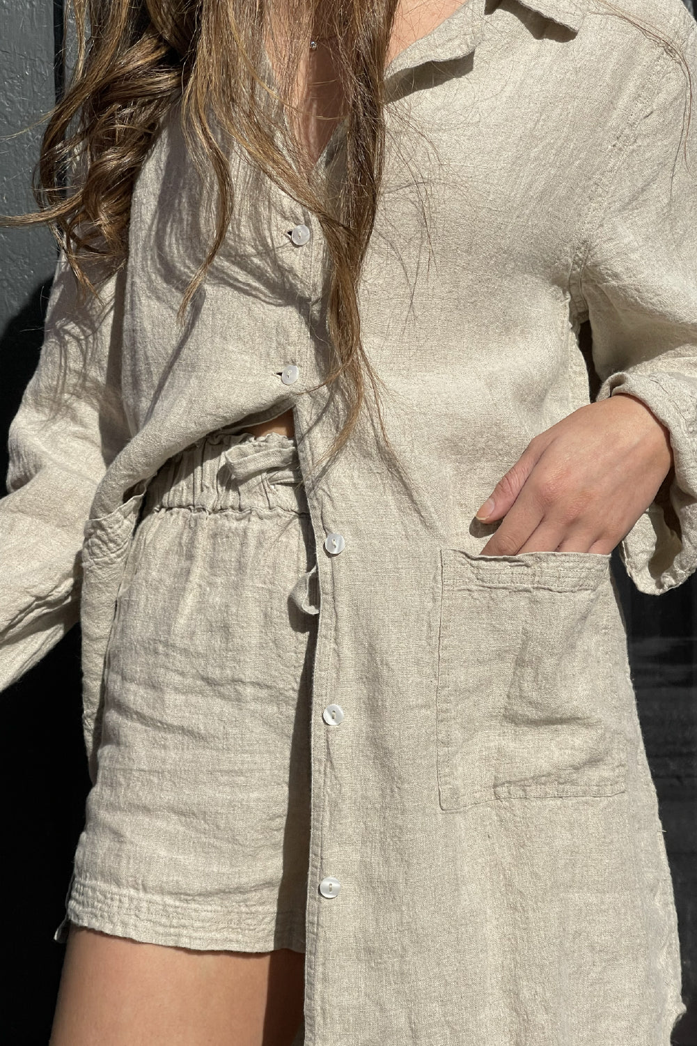Linen Shorts - Natural