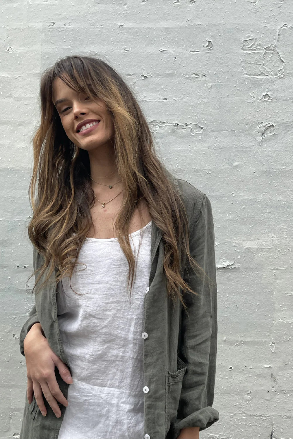 Linen Slip Dress - White