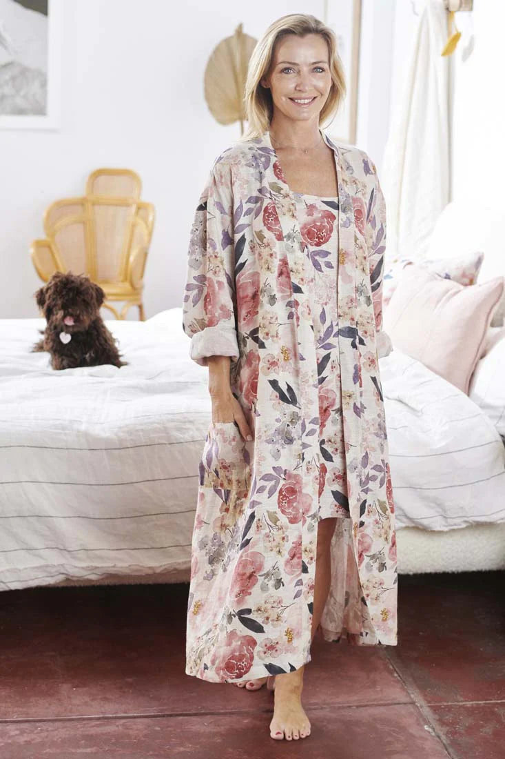 Posy Linen Kimono