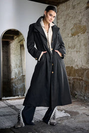 Linen Trench Coat - Black