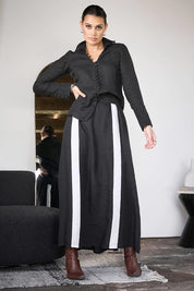 Macro Linen Skirt - Black