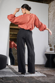 Allegra Linen Blouse - Rust