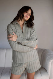 Catalina Zip Sweater - Pistachio