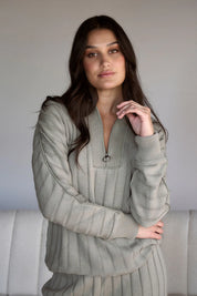 Catalina Zip Sweater - Pistachio