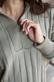 Catalina Zip Sweater - Pistachio