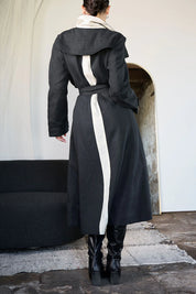 Linen Trench Coat - Black