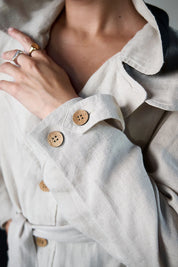 Linen Trench Coat - Natural