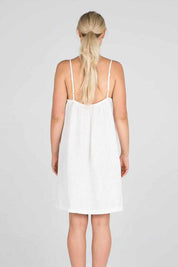 Linen Slip Dress - White