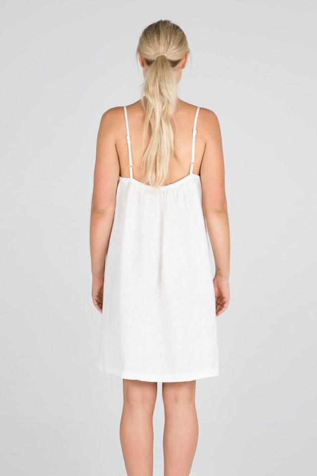 Linen Slip Dress - White