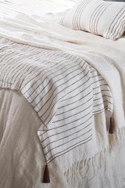 Rock Pool Linen Throw - White