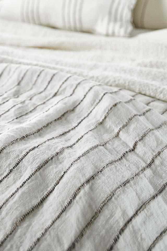 Rock Pool Linen Throw - White