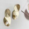Double Disc Pearl Earrings
