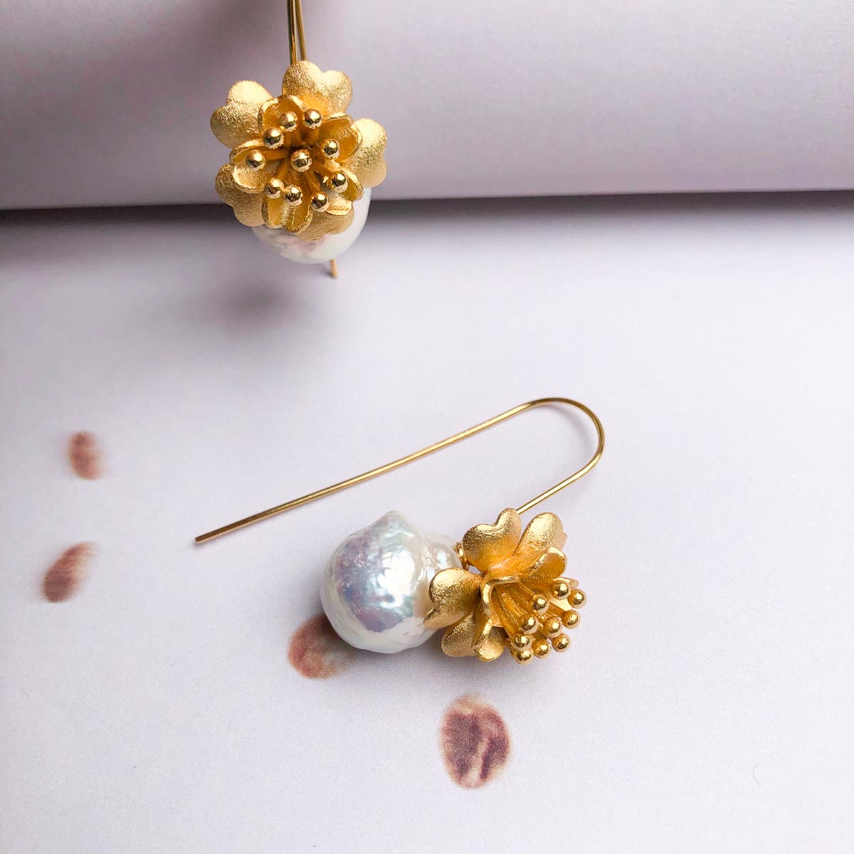 Gardenia Hook Earrings