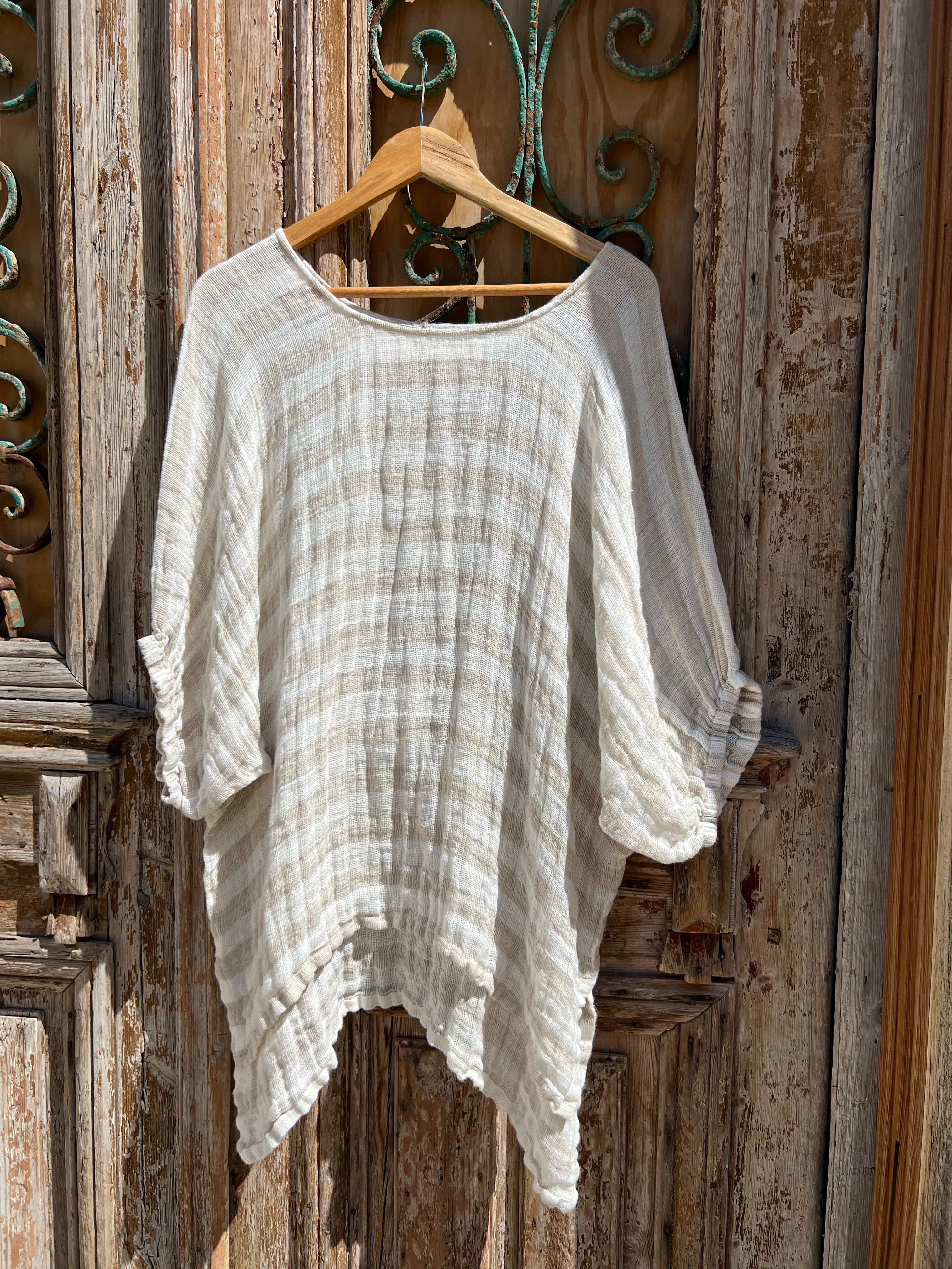 Olbia Top - Natural & White Mesh