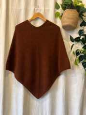 Possum/Merino Poncho - Berry