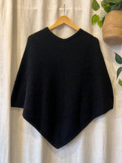 Possum/Merino Poncho - Berry