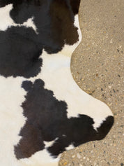 Cowhide Rug - White with Brown + Black