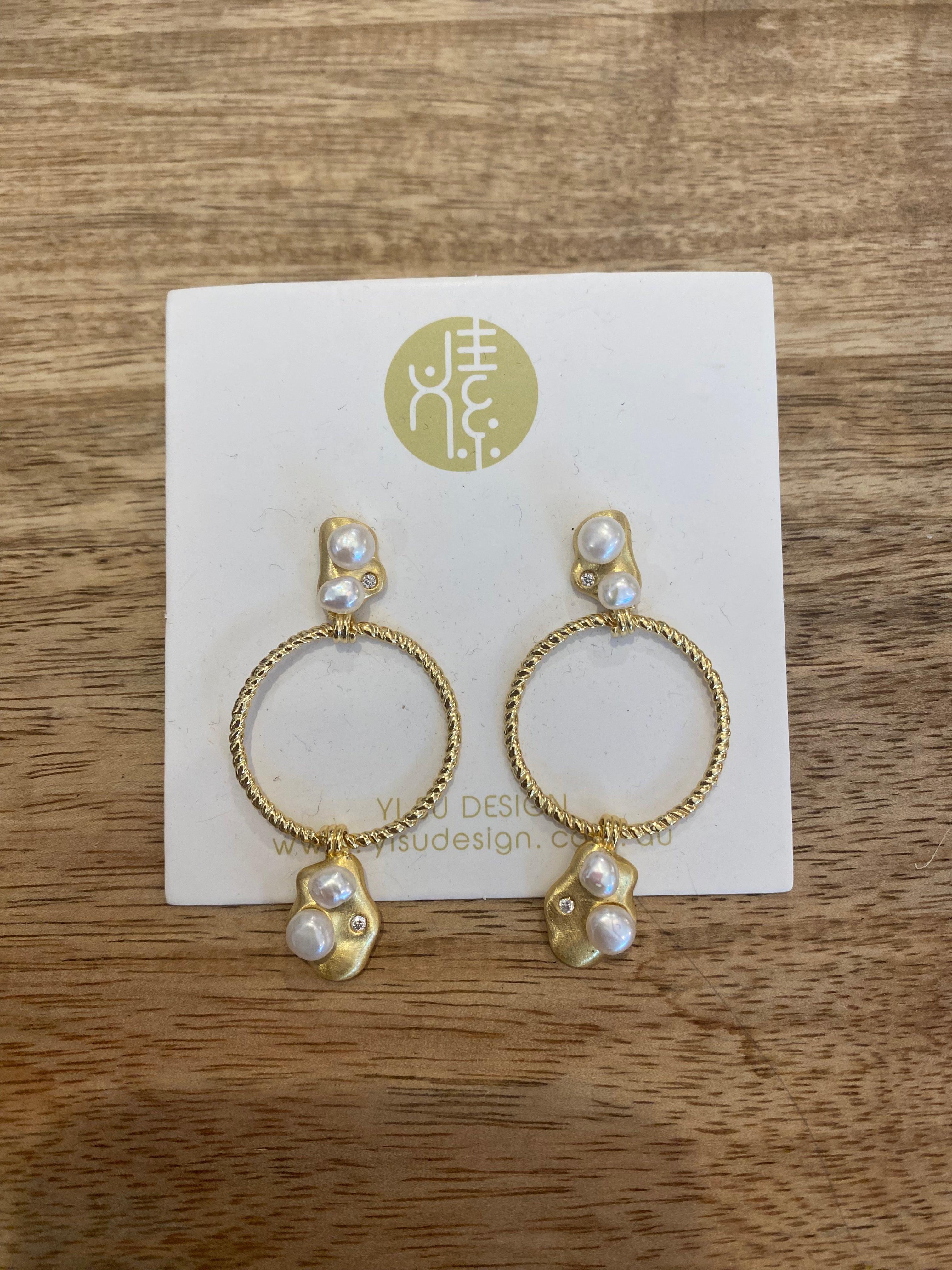 Bubble Ring Earrings - Gold