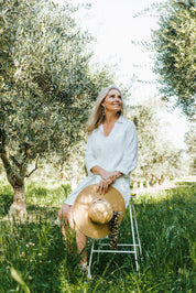 Linen Shirt Dress - White