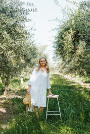 Linen Shirt Dress - White