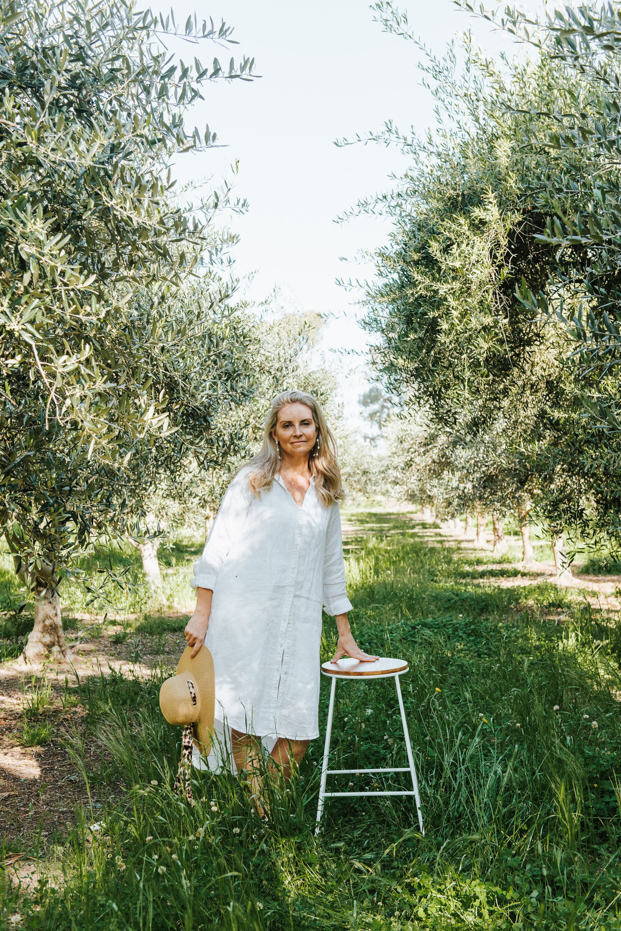 Linen Shirt Dress - White