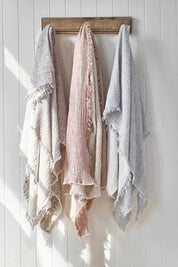 Sea Foam Throw - Soft Blue/White