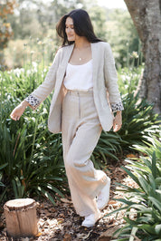 Tailored Linen Pants - Natural