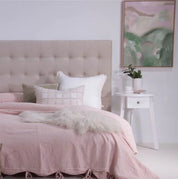 French Linen Quilt Cover - Blush Pink