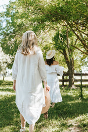 Linen Shirt Dress - White