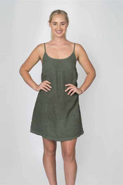 Linen Slip Dress - Khaki
