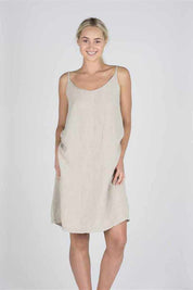 Linen Slip Dress - Natural